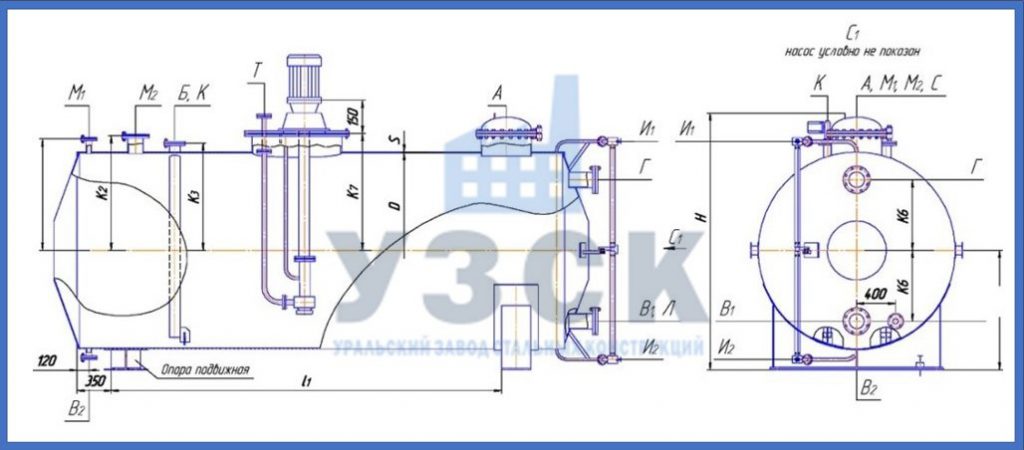 Чертеж емкости ГКК в Кызыле